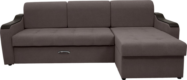 Изображение товара Диван угловой Сириус Лидер-3 с оттоманкой ППУ 260x165 (Eva 06 велюр темно-серый)