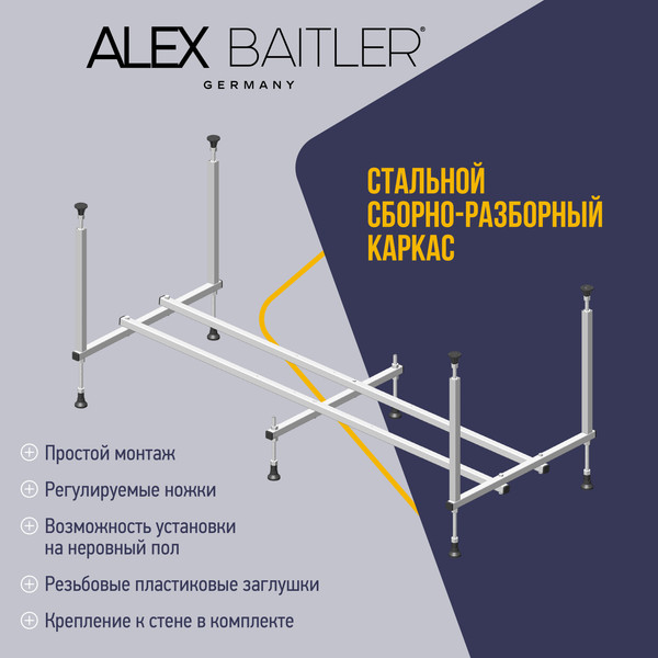 Изображение товара Каркас Alex Baitler KN17 Для акриловых ванн 170x80