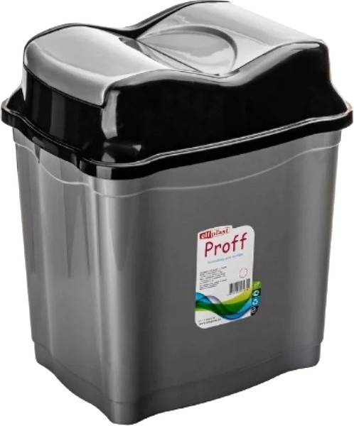 Изображение товара Мусорное ведро Эльфпласт Proff ЕР477 (5л, темно-серый/черный)