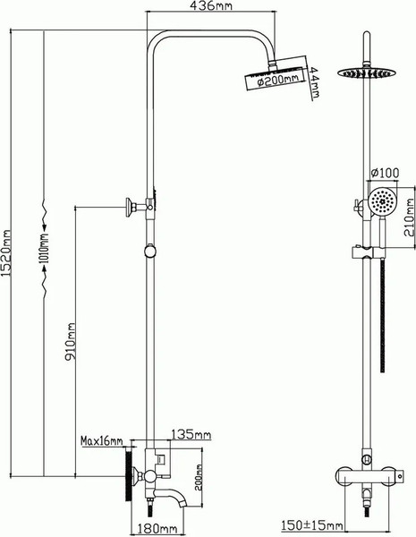 Изображение товара Душевая система со смесителем Diadonna Д65-35005S