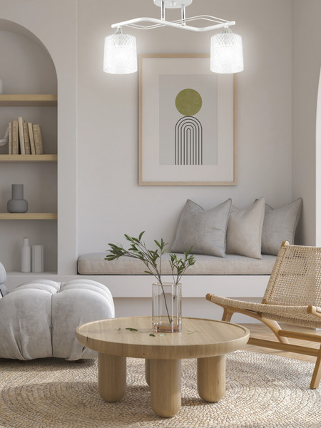 Изображение товара Потолочный светильник Aitin-Pro НПБ 02-2x60-101 / 6204/2 (белый/хром)