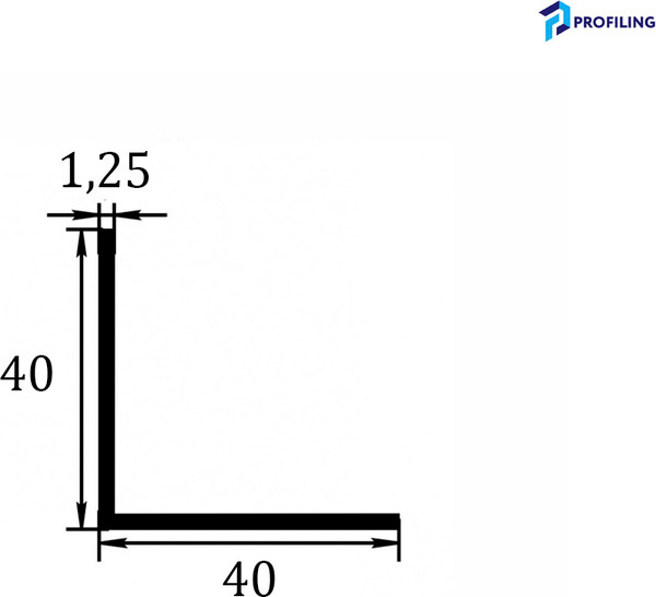 Изображение товара Уголок алюминиевый Profiling 40x40 (3м, серебро)