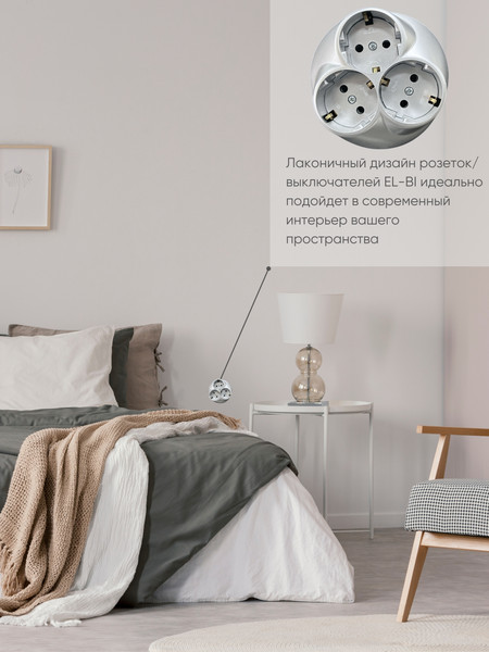 Изображение товара Розетка El-Bi Zena 500-001000-819 (серебристый)