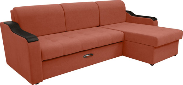 Изображение товара Диван угловой Сириус Лидер-3 с оттоманкой ППУ 260x165 (Eva 17 велюр терракотовый)