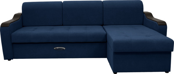 Изображение товара Диван угловой Сириус Лидер-3 с оттоманкой ППУ 260x165 (Eva 22 велюр синий)