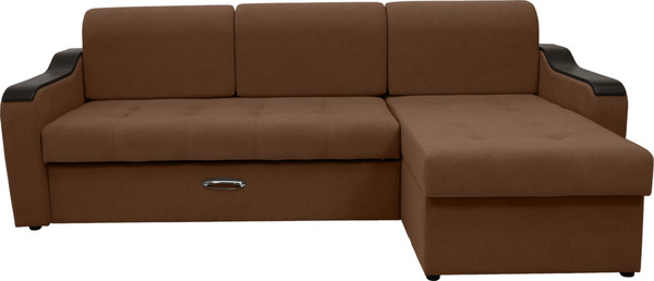 Изображение товара Диван угловой Сириус Лидер-3 с оттоманкой НПБ 260x165 (Eva 03 велюр светло-коричневый)