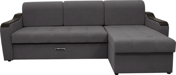 Изображение товара Диван угловой Сириус Лидер-3 с оттоманкой НПБ 260x165 (Eva 07 велюр темно-серый)