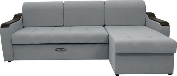 Изображение товара Диван угловой Сириус Лидер-3 с оттоманкой НПБ 260x165 (Eva 09 велюр светло-серый)