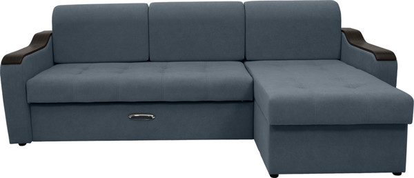 Изображение товара Диван угловой Сириус Лидер-3 с оттоманкой НПБ 260x165 (Eva 10 велюр серый)