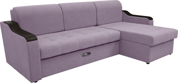 Изображение товара Диван угловой Сириус Лидер-3 с оттоманкой НПБ 260x165 (Eva 13 велюр светло-фиолетовый)