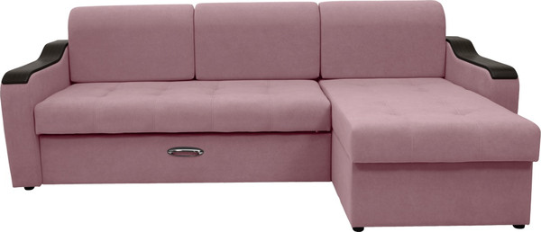 Изображение товара Диван угловой Сириус Лидер-3 с оттоманкой НПБ 260x165 (Eva 14 велюр темно-розовый)