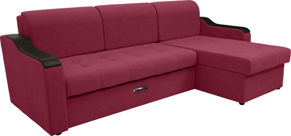 Изображение товара Диван угловой Сириус Лидер-3 с оттоманкой НПБ 260x165 (Eva 16 велюр темно-красный)