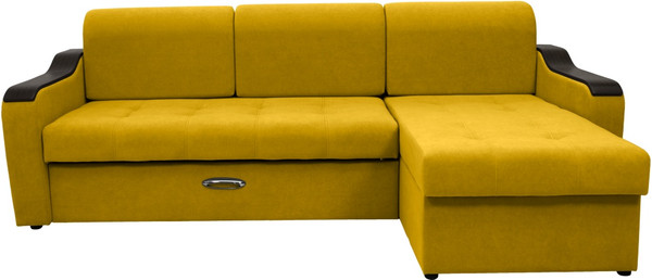 Изображение товара Диван угловой Сириус Лидер-3 с оттоманкой НПБ 260x165 (Eva 18 велюр желтый)