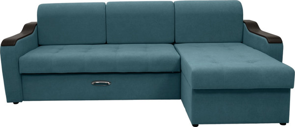 Изображение товара Диван угловой Сириус Лидер-3 с оттоманкой НПБ 260x165 (Eva 21 велюр зеленый)