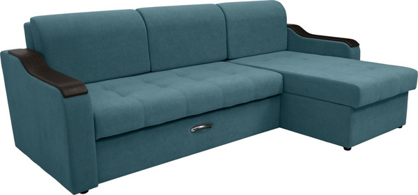 Изображение товара Диван угловой Сириус Лидер-3 с оттоманкой НПБ 260x165 (Eva 21 велюр зеленый)