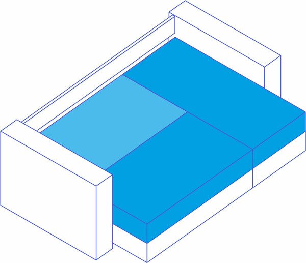 Изображение товара Диван угловой Сириус Лидер-4 с оттоманкой НПБ 260x165 (Eva 01 велюр белый)