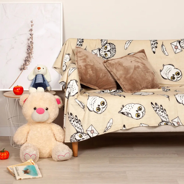 Изображение товара Плед Casa Conforte Festival Сова-посланник 100x150 / 6155524 (бежевый)