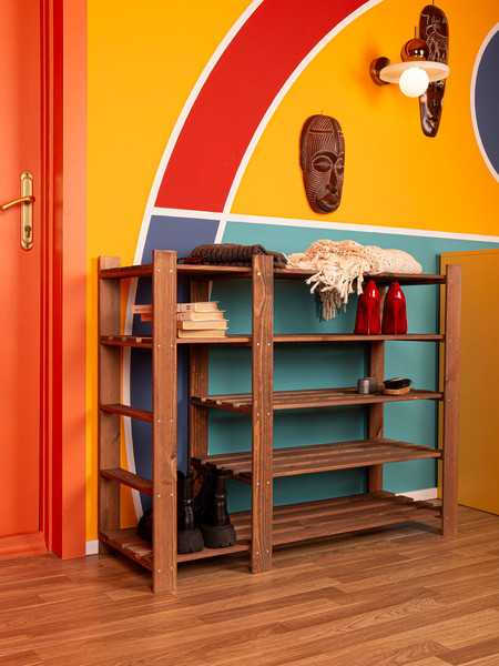 Изображение товара Полка для обуви Четыре Солнца S-815/3 (коричневый)