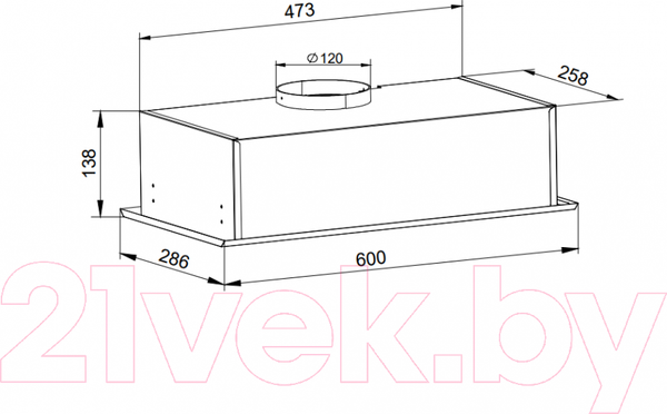 Изображение товара Вытяжка скрытая Grand Fleet 60 (нержавеющая сталь)