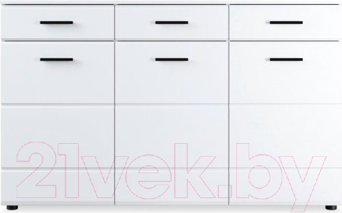 Изображение товара Тумба Империал Йорк 3д3ящ (белый жемчуг/белый глянец)