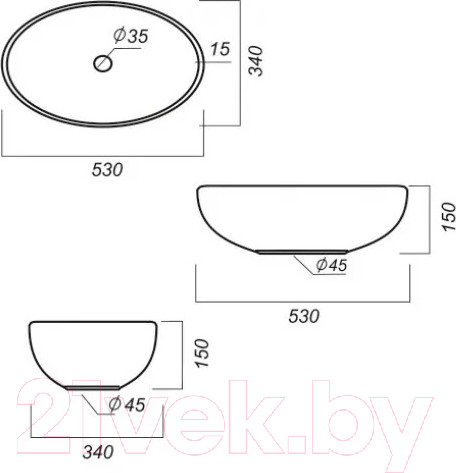 Изображение товара Умывальник Sanita Luxe Ringo Cut RNGSLWB01C