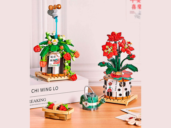 Изображение товара Микроконструктор LOZ Красный цветок в горшке / 1285_MK