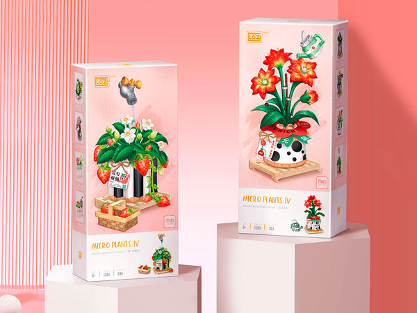 Изображение товара Микроконструктор LOZ Красный цветок в горшке / 1285_MK