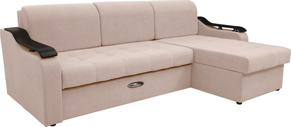 Изображение товара Диван угловой Сириус Лидер-4 с оттоманкой НПБ 260x165 (Eva 01 велюр белый)