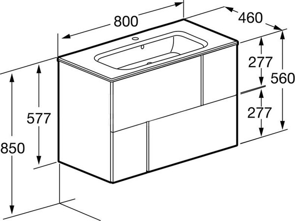 Изображение товара Тумба под умывальник Roca Luna 78.6 / ZRU9307765 (белый)