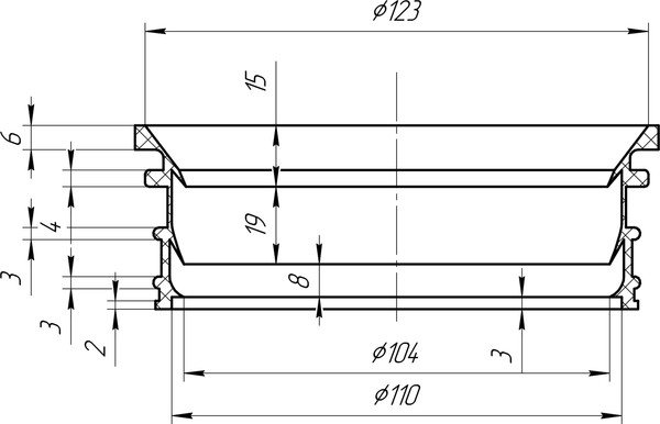 Изображение товара Манжета переходная для внутренней канализации Aquant D110x123 / M1023-28-MR (серый)