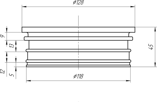 Изображение товара Манжета переходная для внутренней канализации Aquant D110x123 / M1023-28-MR (серый)