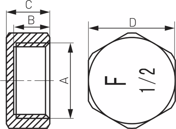Изображение товара Заглушка сантехническая Ferro вр 1/2" / ZAS2Z