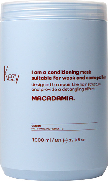 Изображение товара Маска для волос Kezy I am Macadamia для слабых и поврежденных волос (1л)