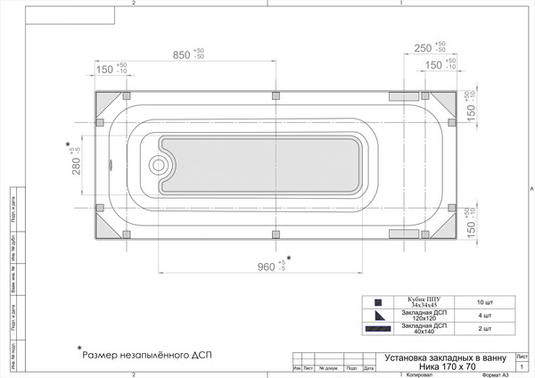 Изображение товара Ванна акриловая Triton Ника 170х70