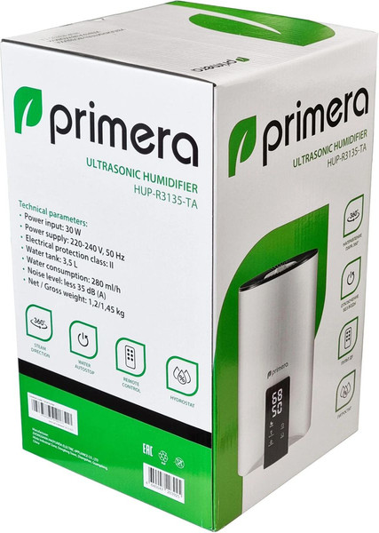 Изображение товара Ультразвуковой увлажнитель воздуха Primera HUP-R3135-TA