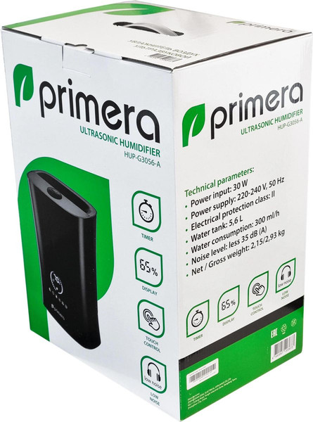 Изображение товара Ультразвуковой увлажнитель воздуха Primera HUP-G3056-A