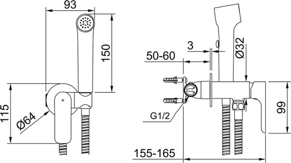 Изображение товара Гигиенический душ Raglo R03.52.09