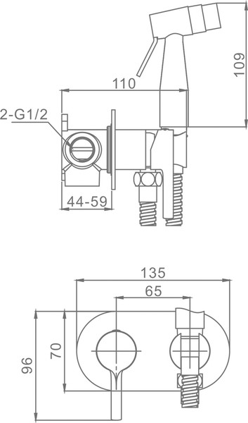 Изображение товара Гигиенический душ со смесителем Raglo R20.52.03
