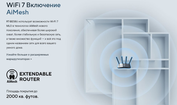 Изображение товара Беспроводной маршрутизатор Asus RT-BE58U