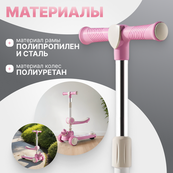 Изображение товара Самокат детский Ricos Wave JSCW108 (белый/розовый)