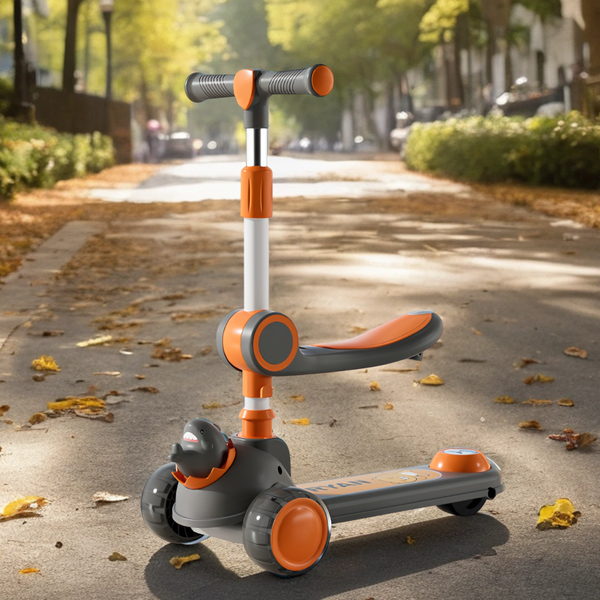 Изображение товара Самокат детский Ricos Wave JSCW108 (серый/оранжевый)