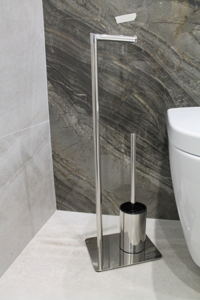 Изображение товара Стойка для туалетной бумаги с ершиком Caspian 90039 (хром)