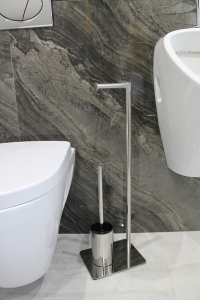 Изображение товара Стойка для туалетной бумаги с ершиком Caspian 90039 (хром)