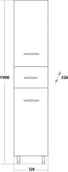 Изображение товара Шкаф-пенал для ванной Onika Модерн 32.17 L с корзиной (403211)