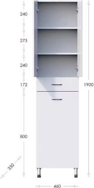 Изображение товара Шкаф-пенал для ванной Onika Модерн 46.17 R с корзиной (404602)