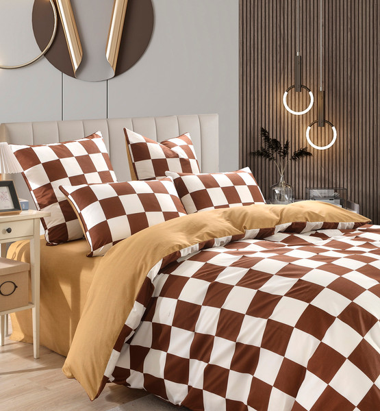 Изображение товара Комплект постельного белья Sofi de Marko Джерри Сатин Евро 4н / Евро-5685 (шоколад)