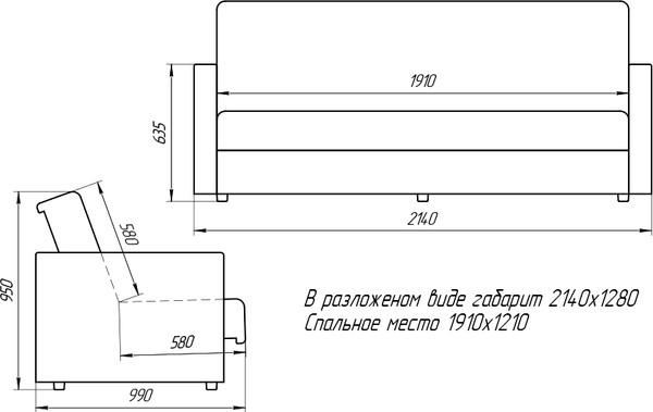 Изображение товара Диван Lama мебель Тео (Simple 51/Simple 27)