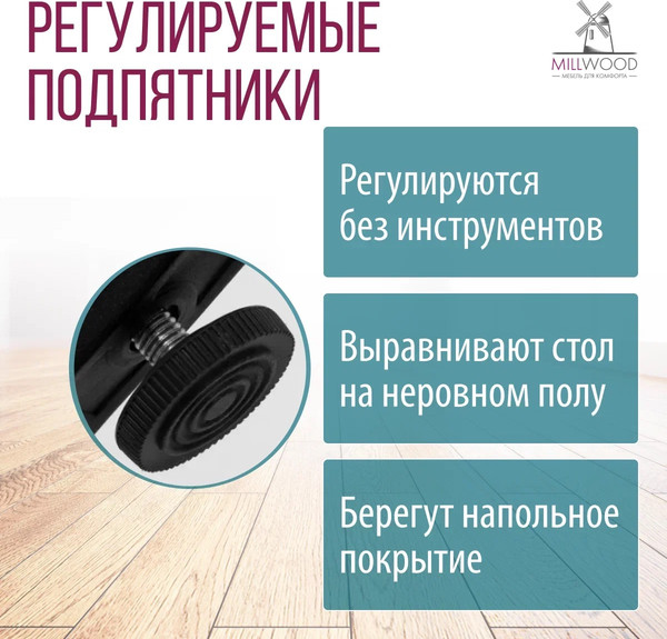 Изображение товара Компьютерный стол Millwood Будапешт 180x80x88.9 с ящиком (дуб белый Craft/металл черный)