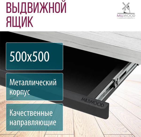 Изображение товара Компьютерный стол Millwood Будапешт 180x80x88.9 с ящиком (дуб белый Craft/металл черный)