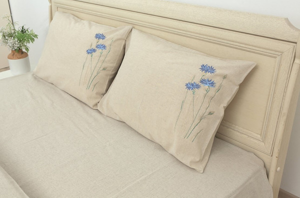 Изображение товара Комплект постельного белья Pole Kvetak (Беларускі лён) 215х153 22С41-ШР/в/у/уп.кор. (330 Васильки 37/сорт 2)